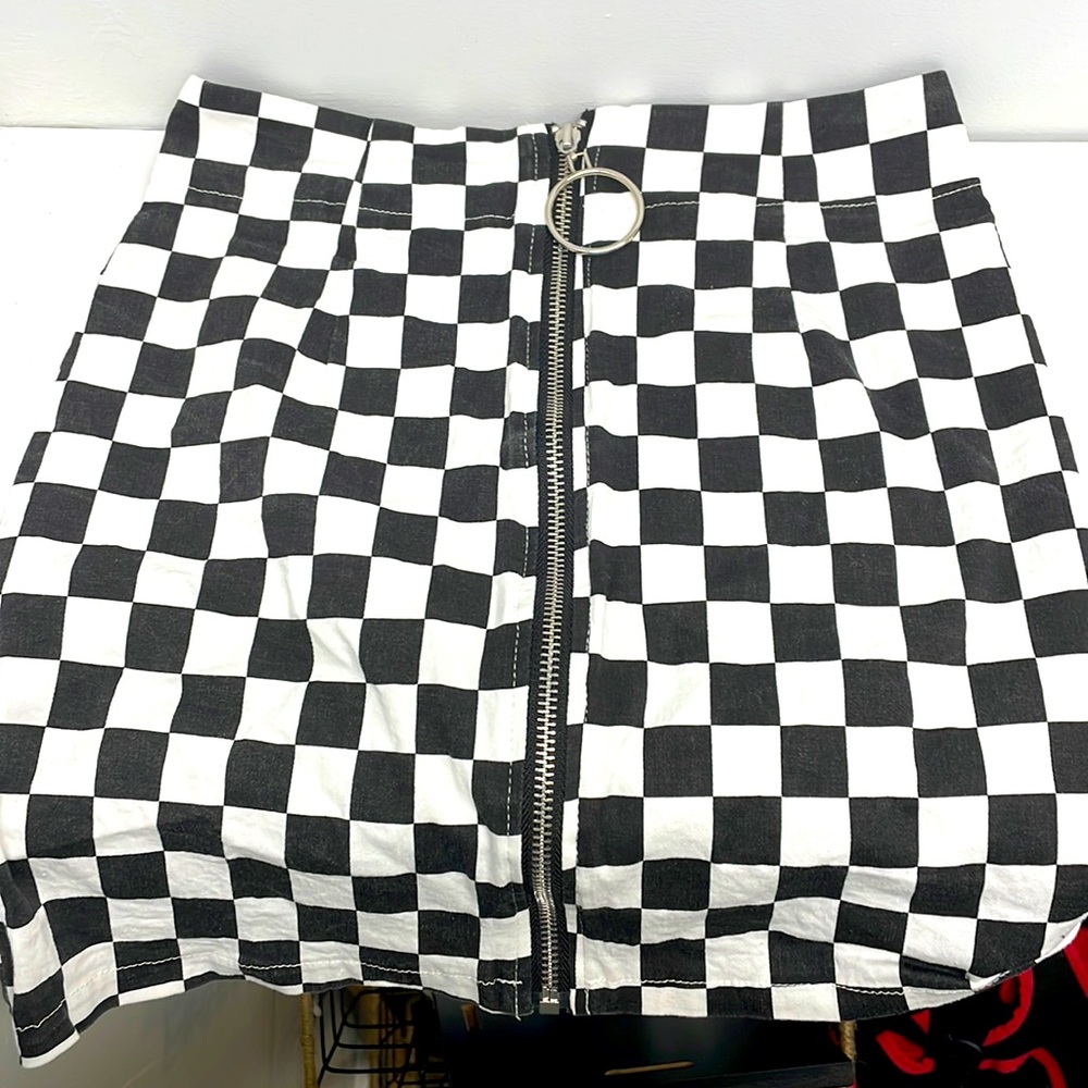 checkered skirt